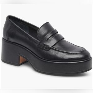 Dolce Vita Black Leather Platform Loafers